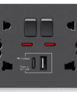 13A Dual Quick Charge, Switch control, 1A1C 5V USB  Port Smart Power Outlet,18W Type C Fast charging